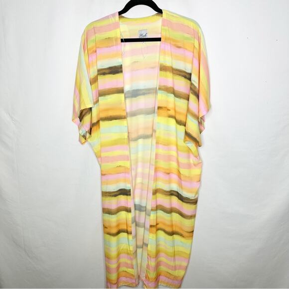 PLUSH Watercolor Sunset Kimono NWT in Large - Picture 1 of 4